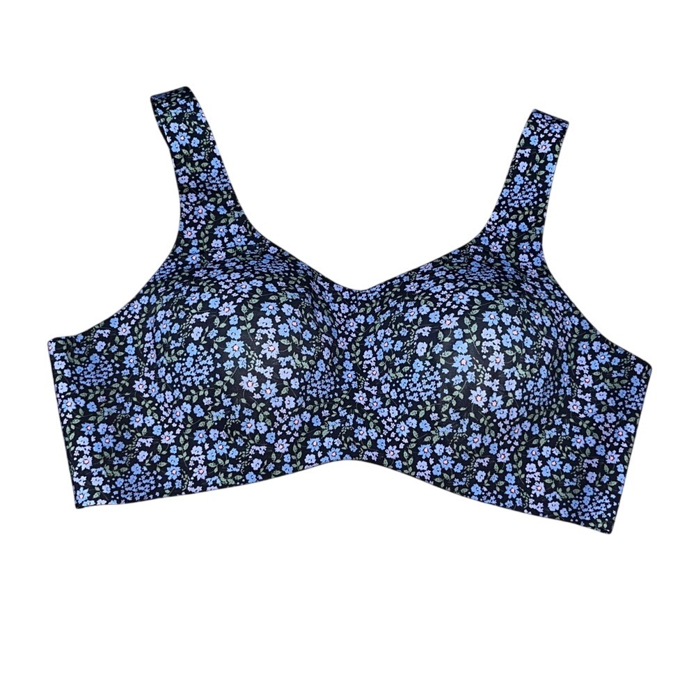 Knix WingWoman Wireless Contour Bra‎ Blue Floral 5